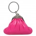 Evening Bags Wholesale - Fuchsia Vintage-Inspired Pear-shape Metal Frame w/ Ring Wristlet Evening Bag - BG-561MFU
